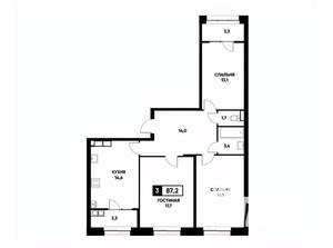 3-к квартира, вторичка, 87м2, 16/20 этаж