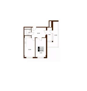 1-к квартира, вторичка, 60м2, 13/14 этаж