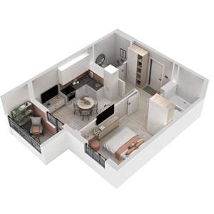 1-к квартира, вторичка, 41м2, 20/21 этаж