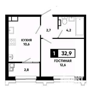 1-к квартира, вторичка, 33м2, 7/21 этаж