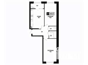 2-к квартира, вторичка, 65м2, 2/16 этаж
