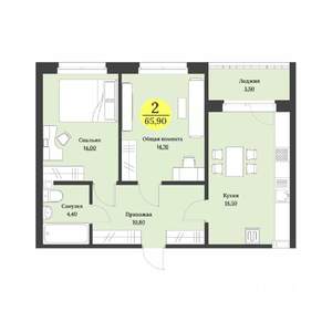 2-к квартира, вторичка, 66м2, 11/12 этаж