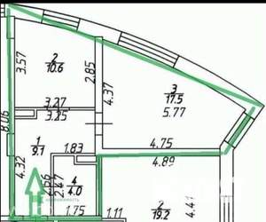 1-к квартира, вторичка, 41м2, 1/16 этаж