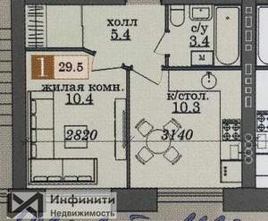 1-к квартира, вторичка, 31м2, 2/5 этаж
