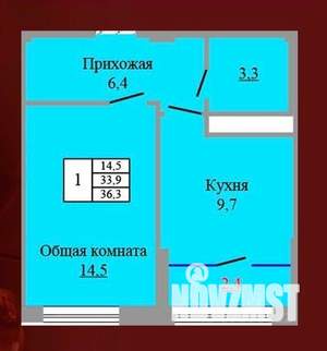 1-к квартира, вторичка, 36м2, 7/9 этаж
