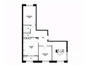 3-к квартира, вторичка, 88м2, 17/18 этаж