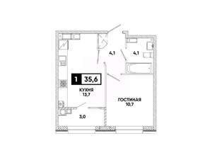 1-к квартира, вторичка, 36м2, 14/16 этаж