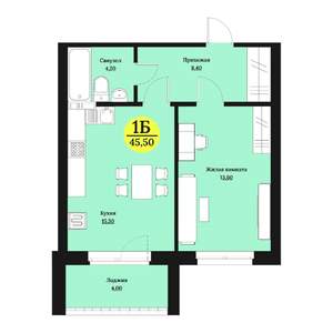 1-к квартира, строящийся дом, 46м2, 11/12 этаж