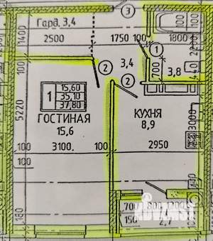 1-к квартира, вторичка, 36м2, 4/17 этаж