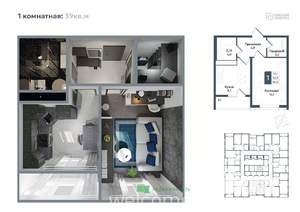 1-к квартира, вторичка, 39м2, 7/20 этаж