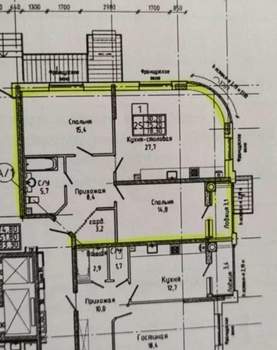 2-к квартира, вторичка, 78м2, 1/14 этаж