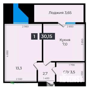 1-к квартира, вторичка, 30м2, 16/17 этаж