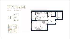 1-к квартира, вторичка, 45м2, 7/18 этаж