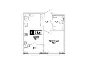 1-к квартира, вторичка, 36м2, 16/16 этаж