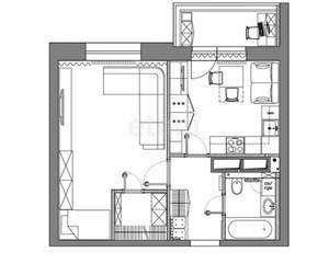 1-к квартира, вторичка, 45м2, 6/10 этаж