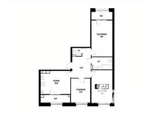 3-к квартира, вторичка, 89м2, 12/22 этаж