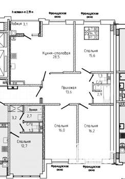 4-к квартира, сданный дом, 98м2, 11/18 этаж
