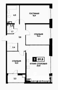 4-к квартира, вторичка, 90м2, 17/24 этаж