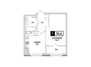 1-к квартира, вторичка, 36м2, 14/16 этаж