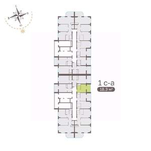 Студия квартира, вторичка, 18м2, 7/19 этаж