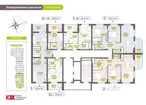 2-к квартира, вторичка, 67м2, 1/19 этаж