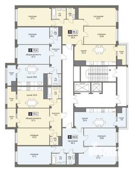 3-к квартира, строящийся дом, 99м2, 12/12 этаж
