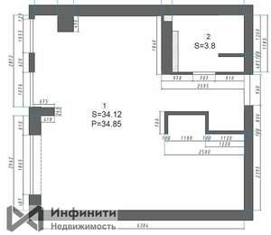 1-к квартира, вторичка, 38м2, 8/9 этаж