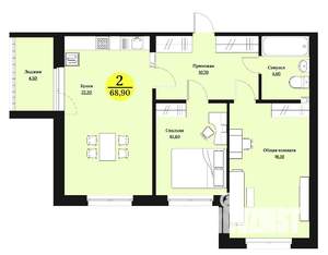 2-к квартира, вторичка, 69м2, 3/12 этаж