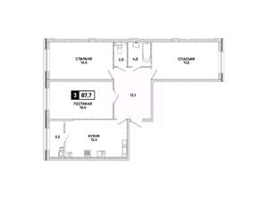 3-к квартира, вторичка, 88м2, 14/16 этаж