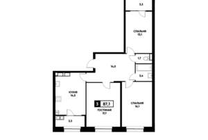 3-к квартира, вторичка, 87м2, 20/20 этаж