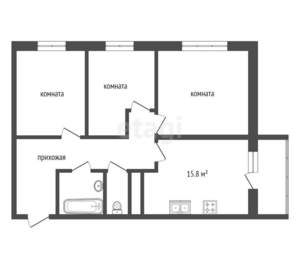 3-к квартира, вторичка, 82м2, 16/24 этаж