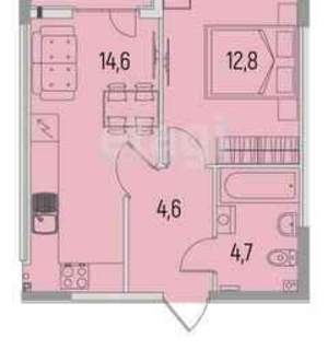 1-к квартира, вторичка, 38м2, 5/9 этаж