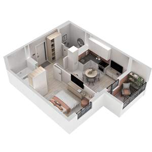 1-к квартира, вторичка, 41м2, 18/21 этаж
