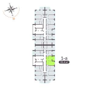 1-к квартира, вторичка, 35м2, 7/19 этаж