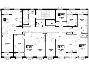 2-к квартира, вторичка, 61м2, 16/16 этаж
