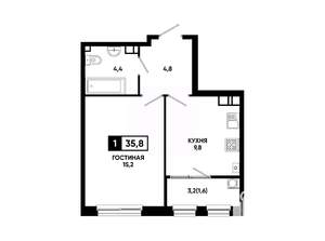 1-к квартира, вторичка, 36м2, 10/24 этаж