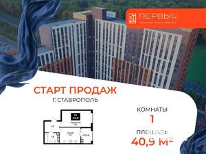 1-к квартира, вторичка, 41м2, 14/24 этаж