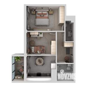 2-к квартира, вторичка, 51м2, 12/21 этаж