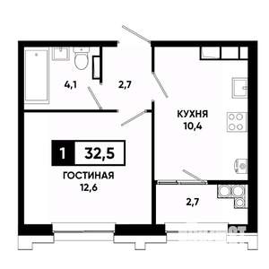 1-к квартира, вторичка, 33м2, 16/21 этаж