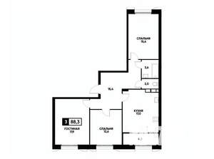 3-к квартира, вторичка, 88м2, 6/18 этаж