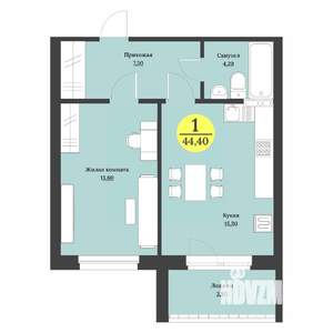 1-к квартира, вторичка, 46м2, 11/12 этаж