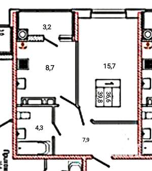 1-к квартира, вторичка, 40м2, 12/19 этаж