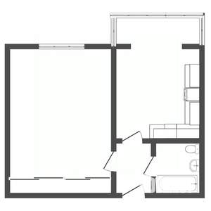 1-к квартира, вторичка, 36м2, 6/6 этаж