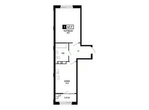 1-к квартира, вторичка, 48м2, 14/14 этаж