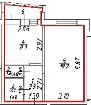 1-к квартира, вторичка, 37м2, 8/12 этаж