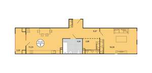 1-к квартира, строящийся дом, 51м2, 3/6 этаж