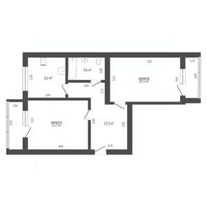 2-к квартира, вторичка, 50м2, 14/16 этаж
