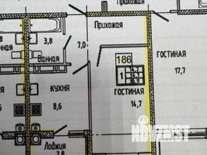 1-к квартира, вторичка, 37м2, 4/18 этаж