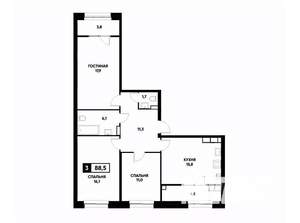 3-к квартира, вторичка, 89м2, 17/20 этаж