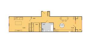 1-к квартира, строящийся дом, 51м2, 5/6 этаж